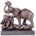 Elefántok - bronz szobor márványtalpon képe